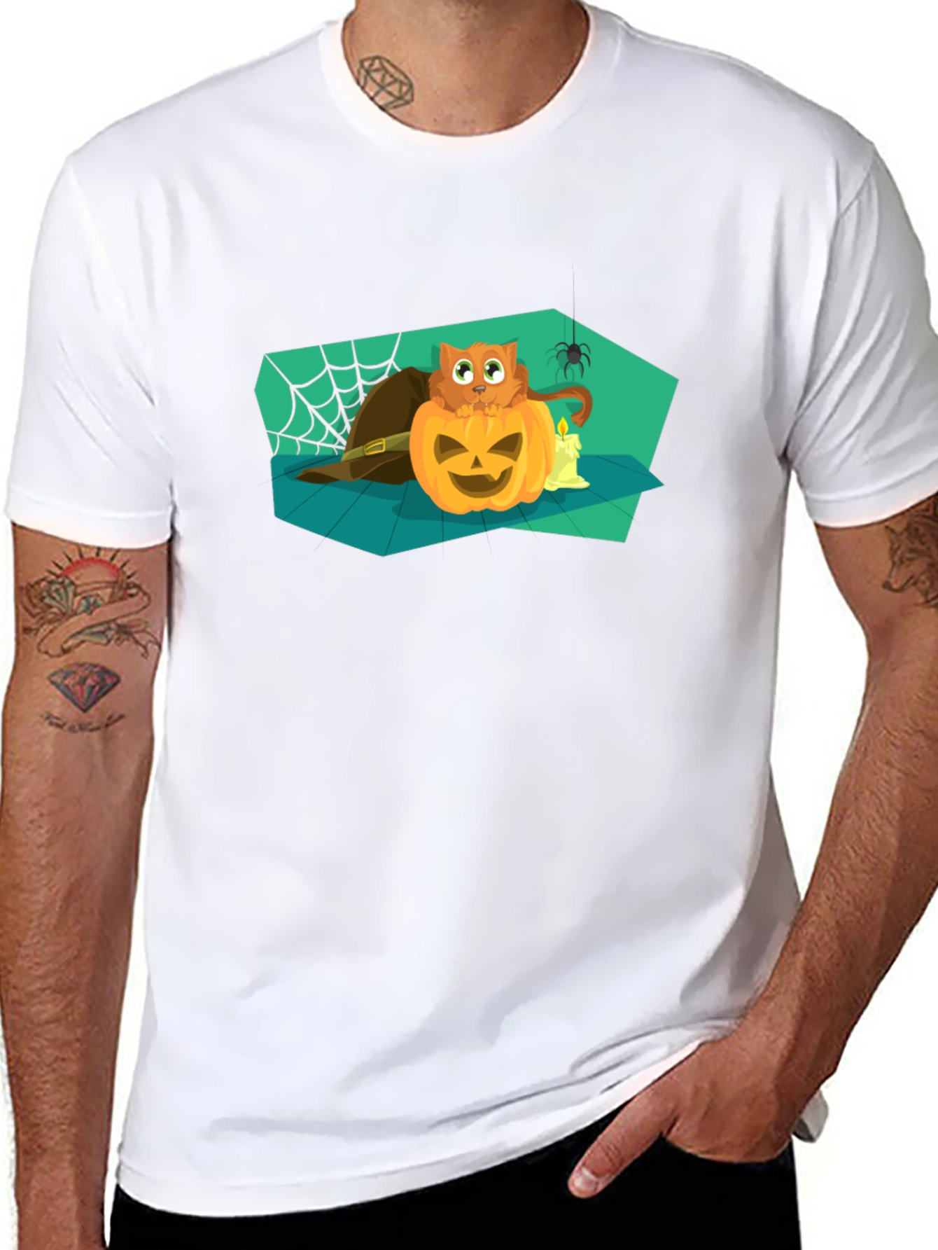 Halloween Cat Pumpkin T-Shirt