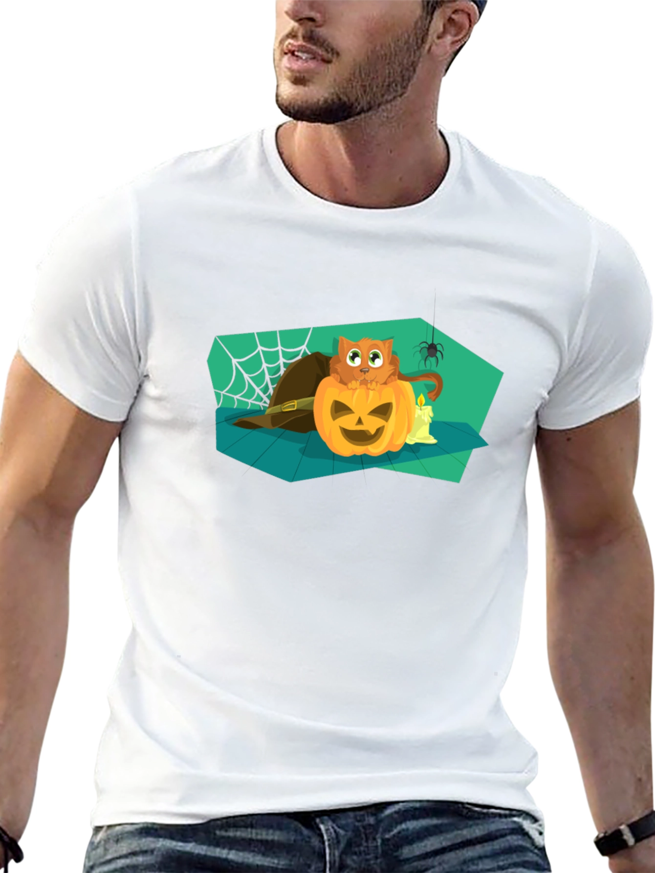 Halloween Cat Pumpkin T-Shirt