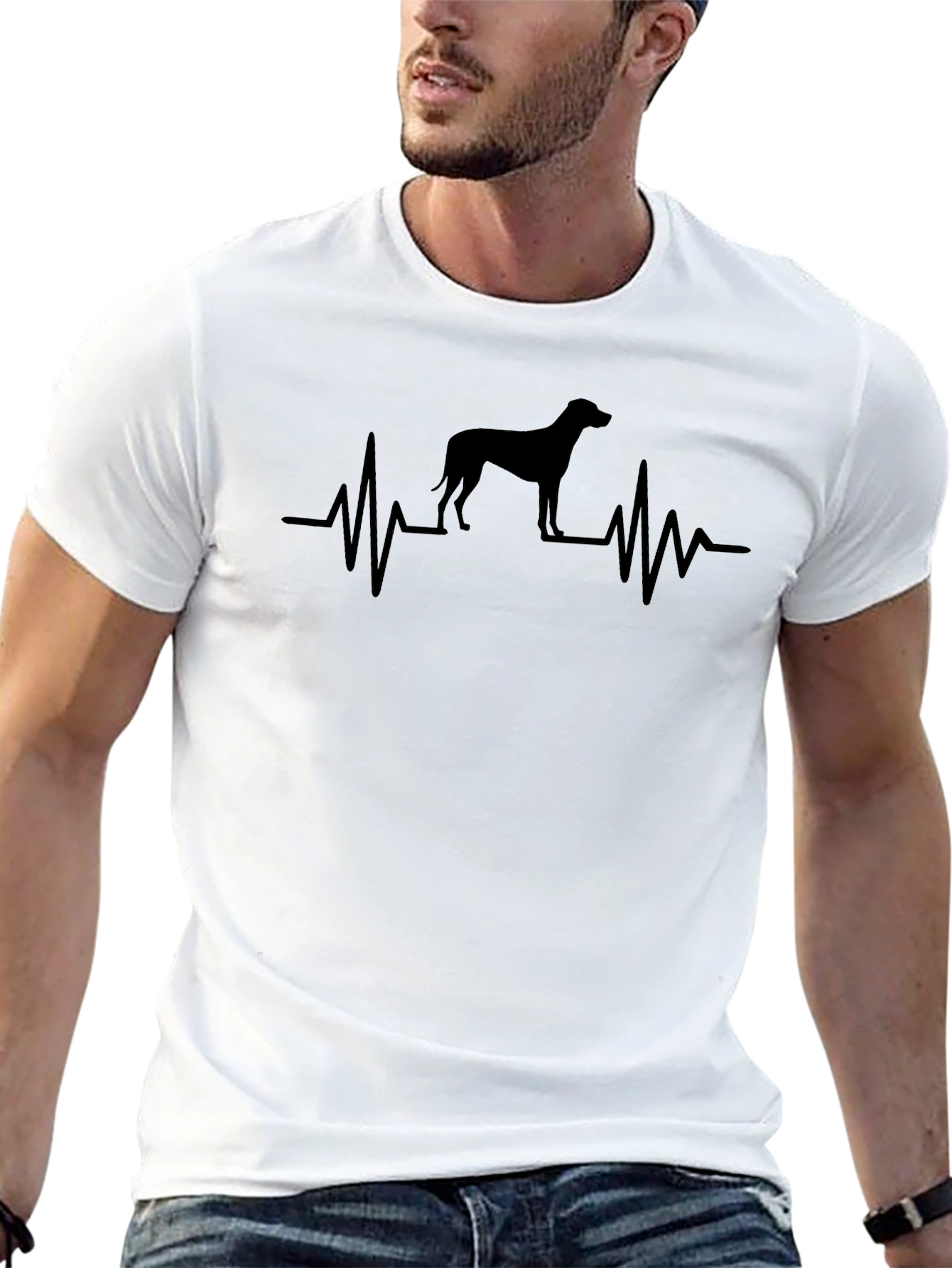 Dog Heartbeat T-Shirt - Black Casual Wear