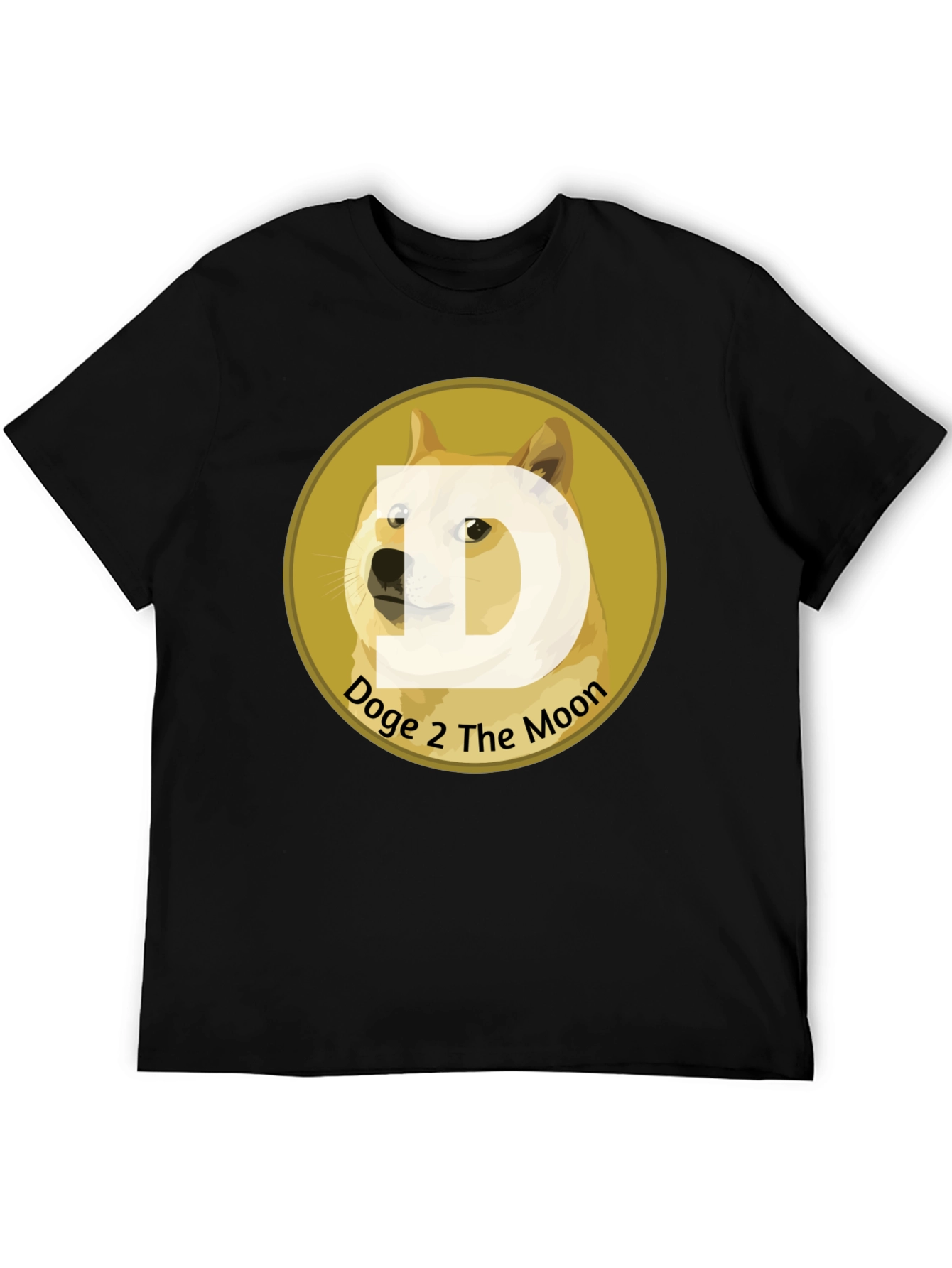 Doge 2 The Moon Black T-Shirt