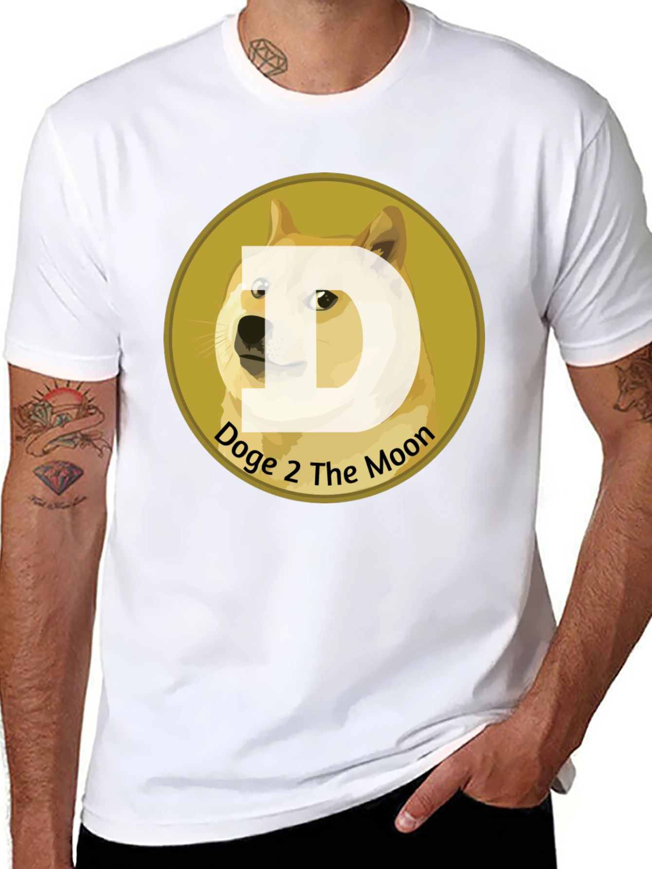 Doge 2 The Moon Black T-Shirt