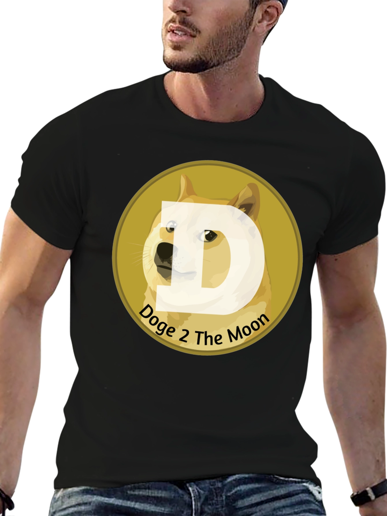 Doge 2 The Moon Black T-Shirt