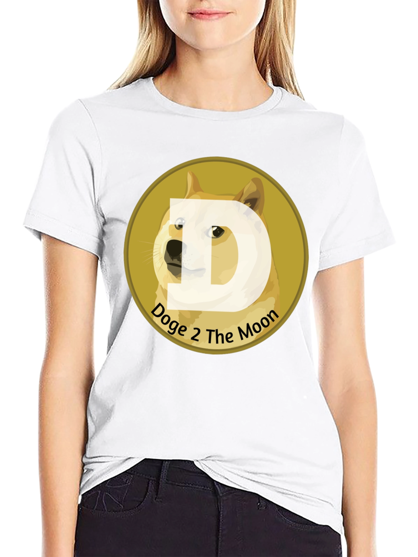 Doge 2 The Moon Black T-Shirt
