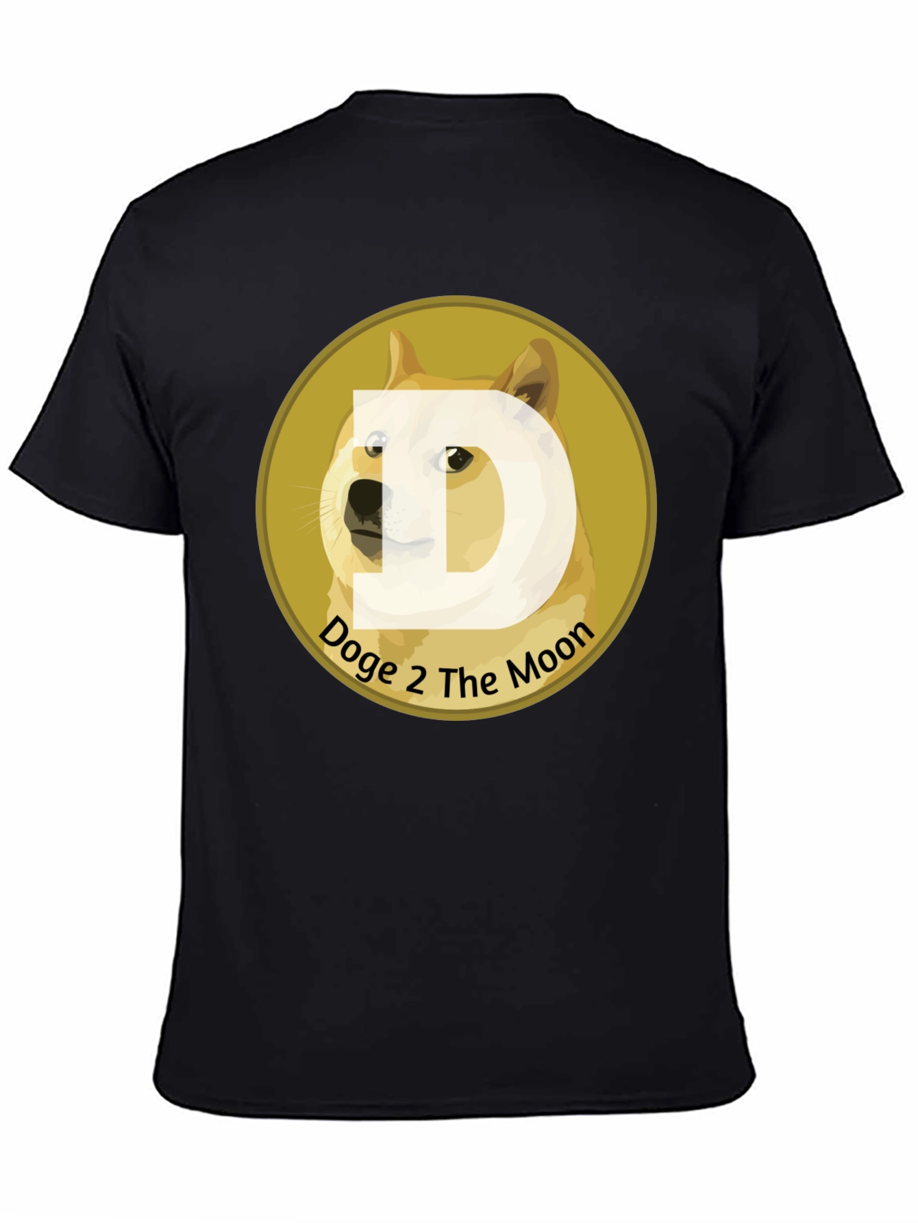 Doge 2 The Moon Black T-Shirt