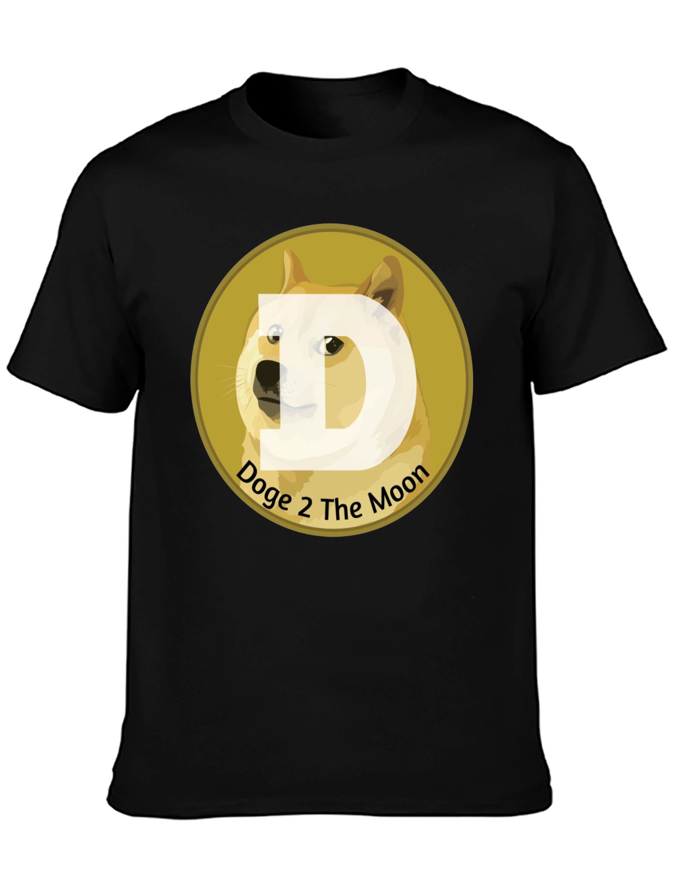 Doge 2 The Moon Black T-Shirt