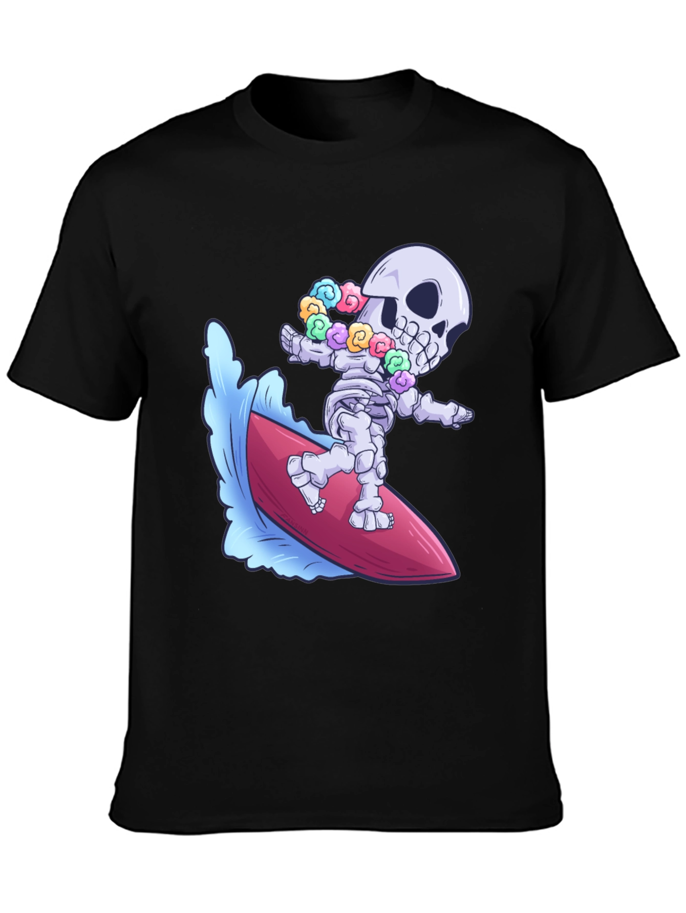Surfing Skeleton Graphic Tee