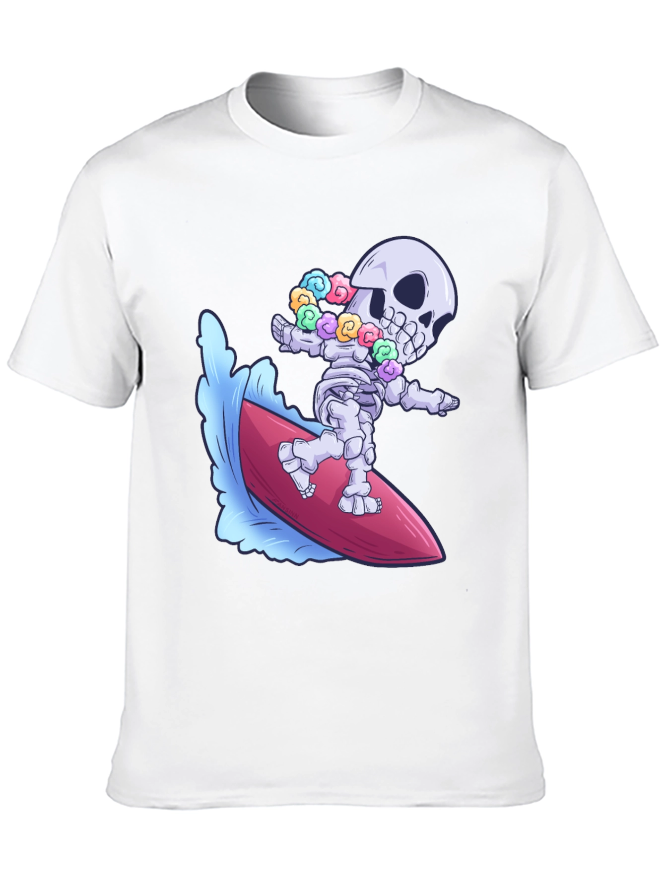Surfing Skeleton Graphic Tee