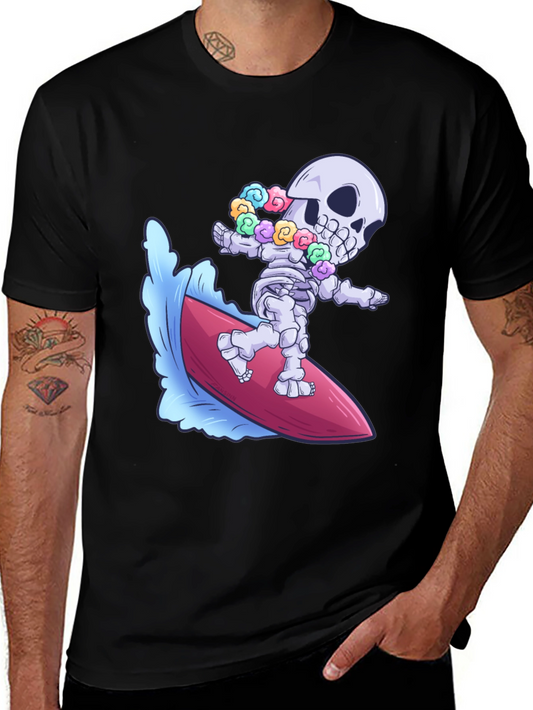 Surfing Skeleton Graphic Tee