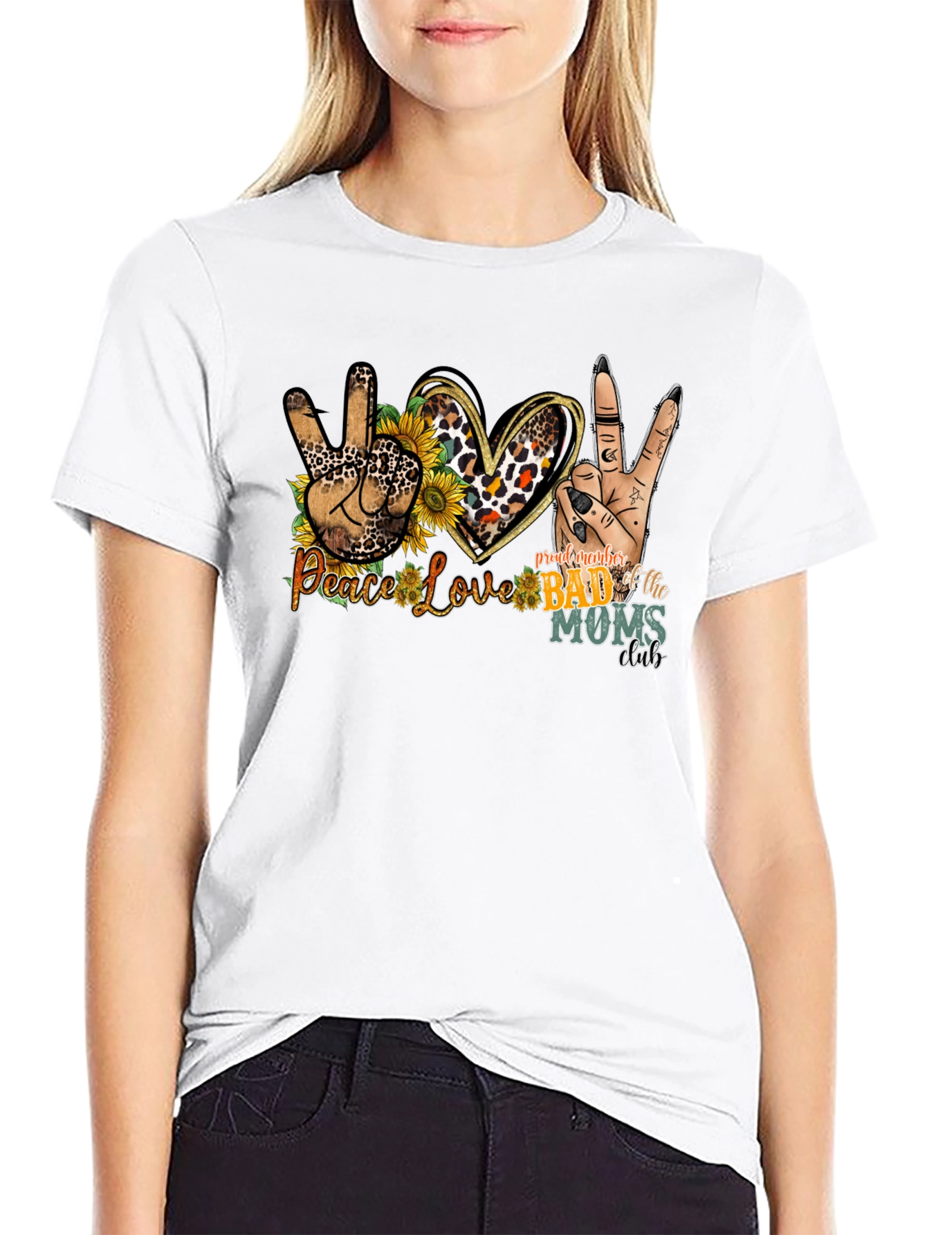Peace Love Bad Moms Club Graphic Tee