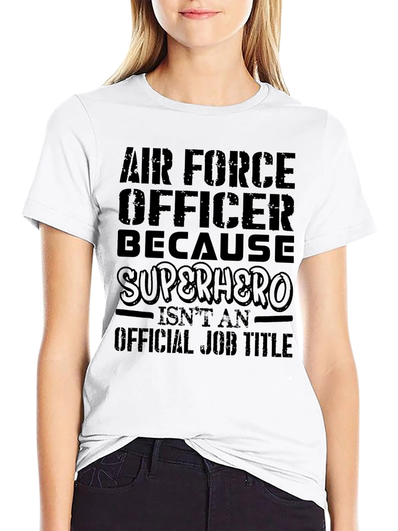 Air Force Officer Superhero Graphic T-Shirt