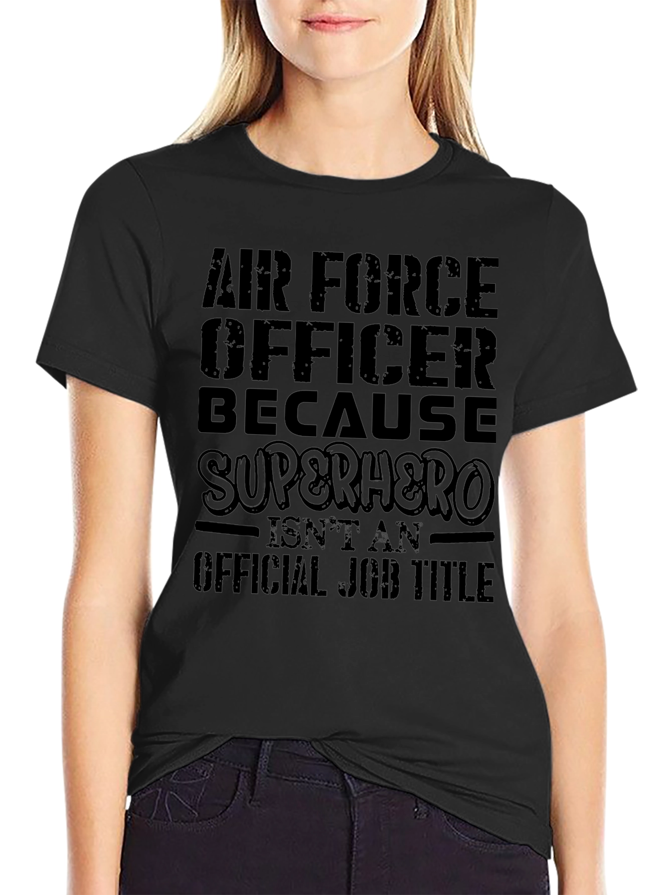 Air Force Officer Superhero Graphic T-Shirt