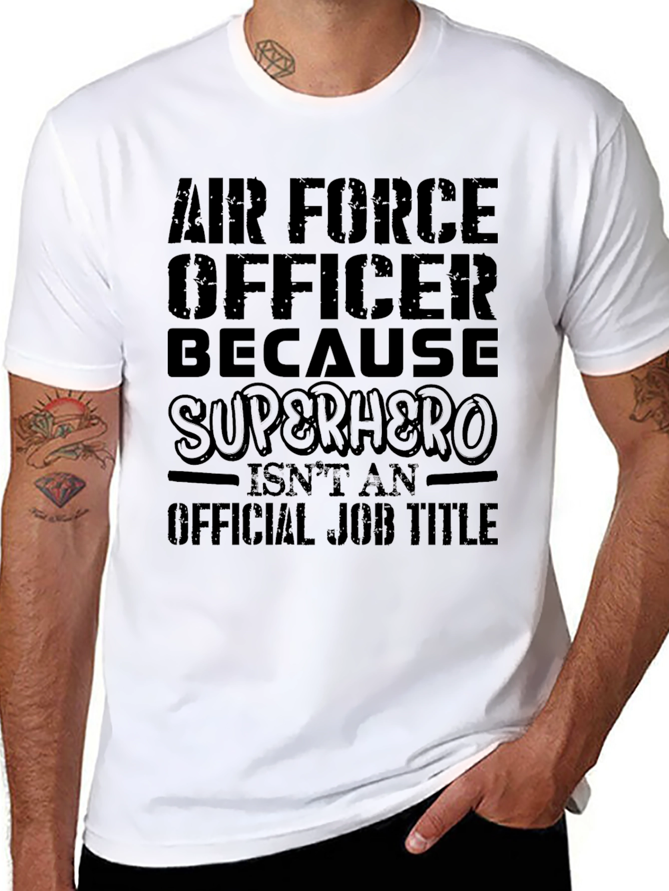 Air Force Officer Superhero Graphic T-Shirt