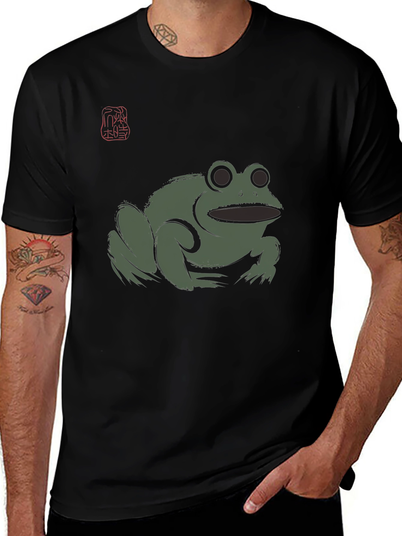 Frog Graphic Black T-Shirt - Mens