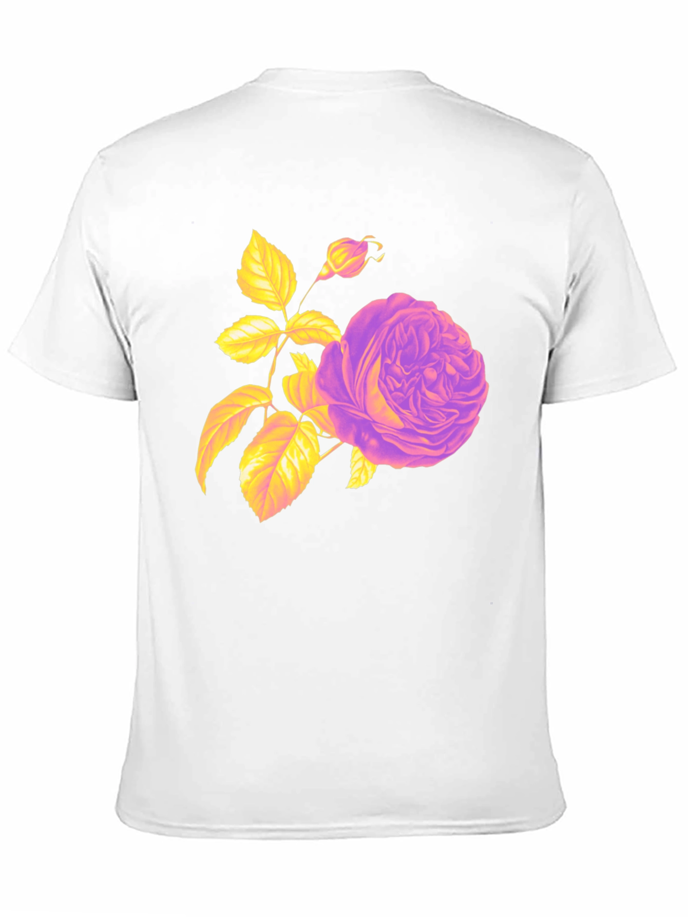 Floral Rose Graphic Tee - Black Cotton Blend