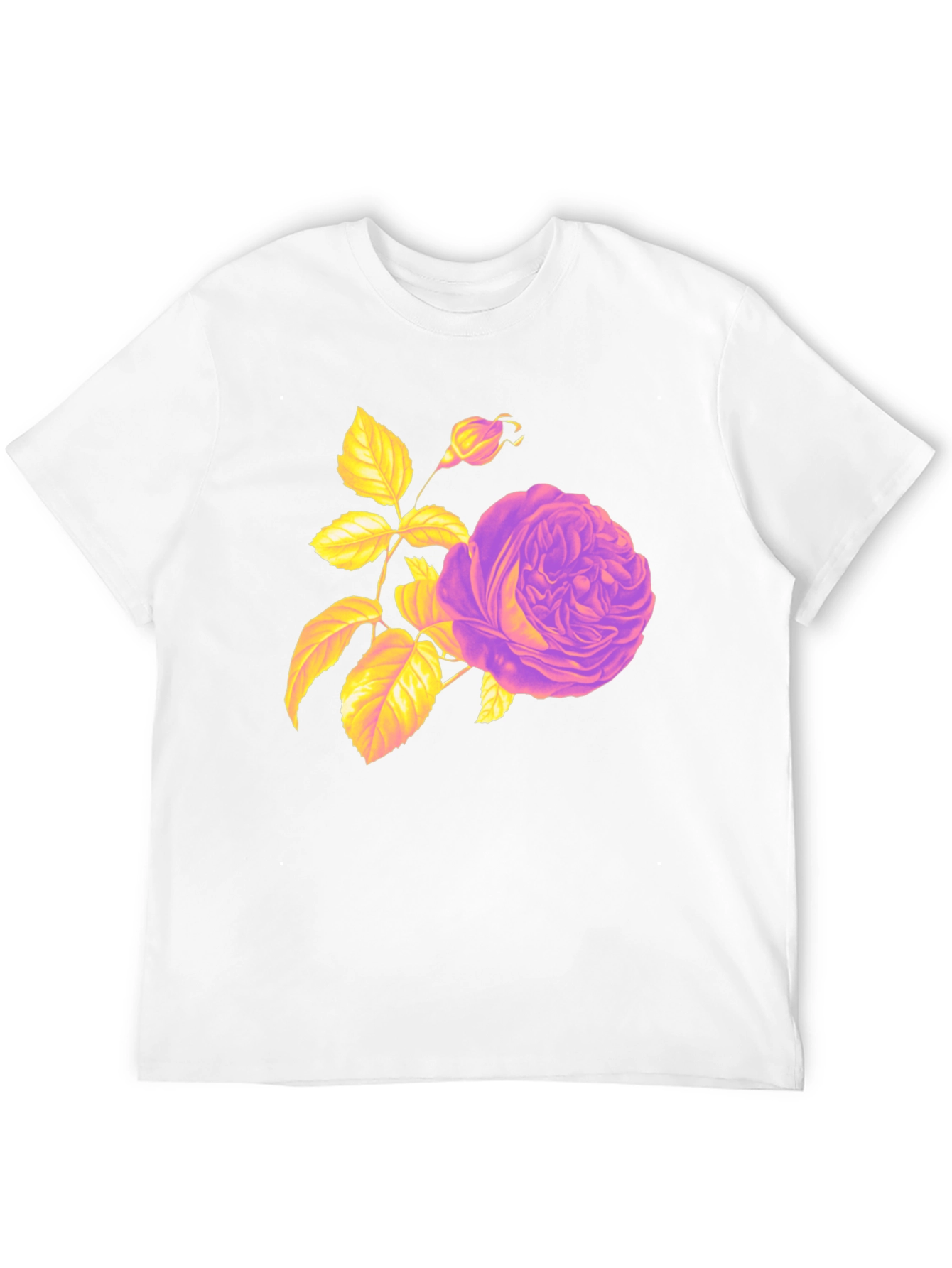 Floral Rose Graphic Tee - Black Cotton Blend