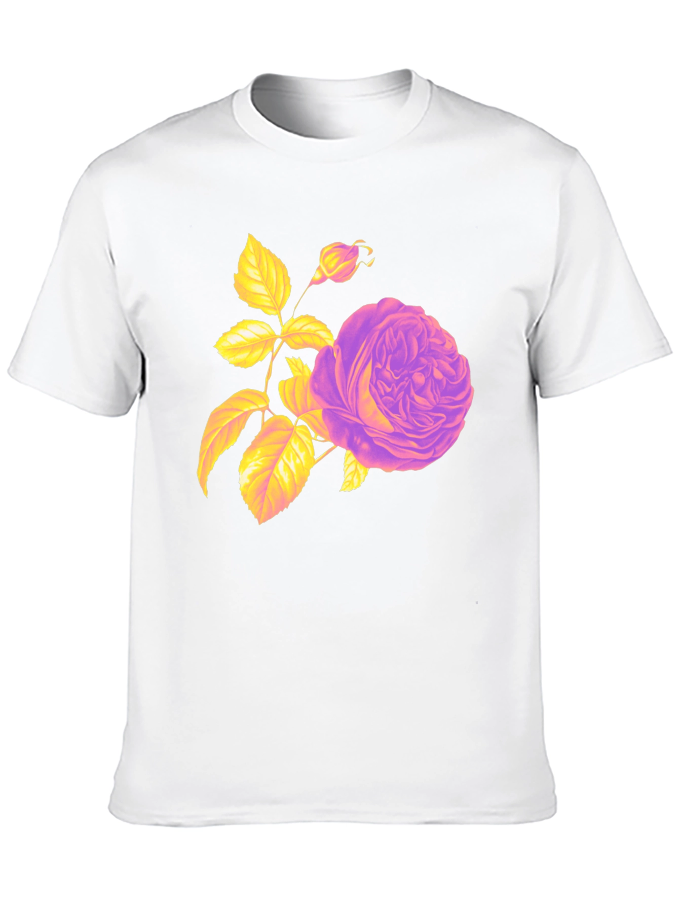 Floral Rose Graphic Tee - Black Cotton Blend