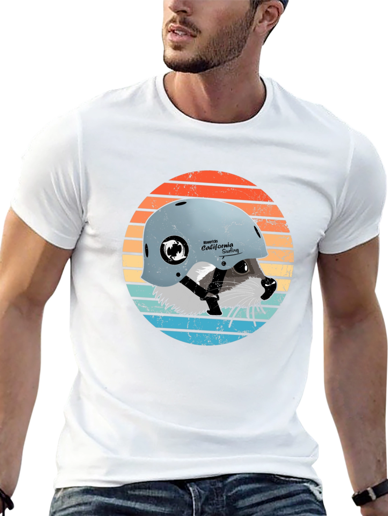 Retro Raccoon T-Shirt - California Surfing