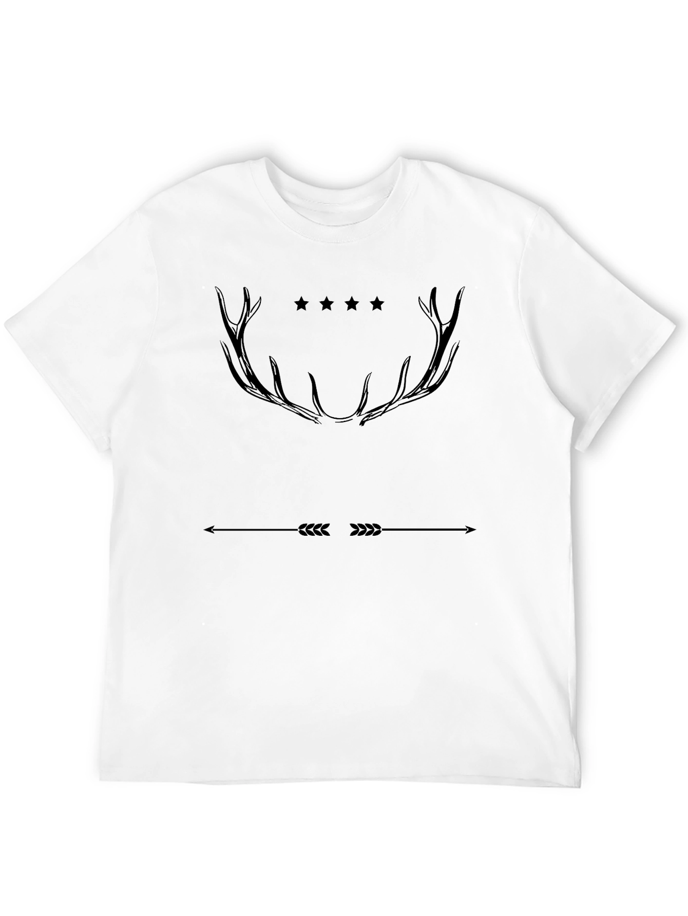 Mens Black T-Shirt with Antler & Arrow Graphic