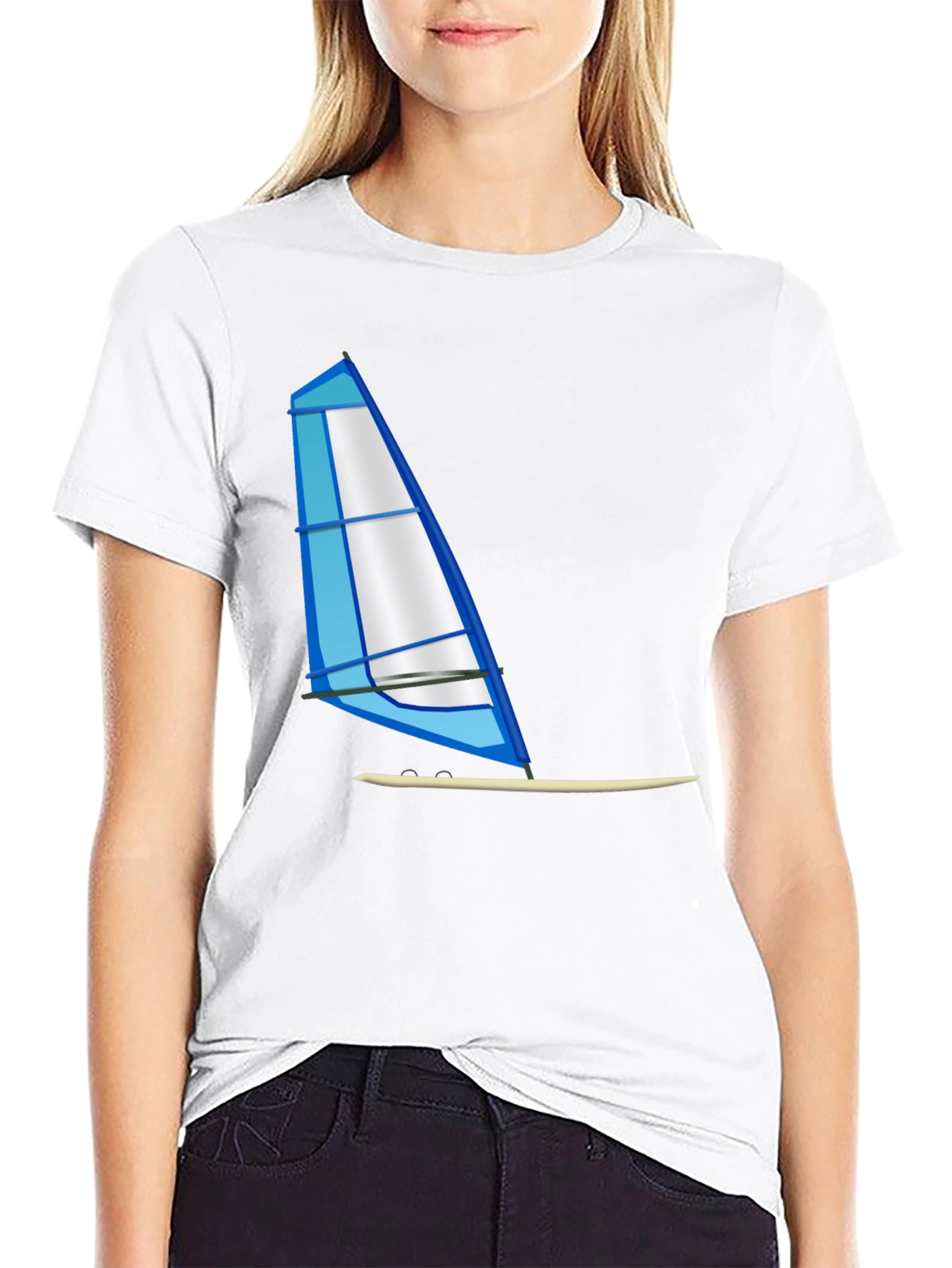 Windsurf Graphic Tee - Black Cotton T-Shirt