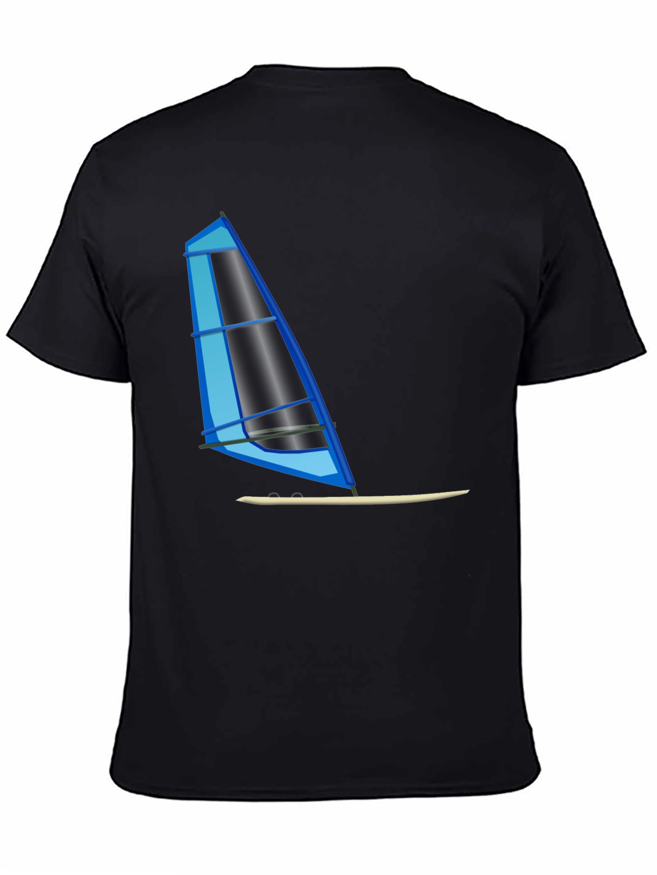 Windsurf Graphic Tee - Black Cotton T-Shirt