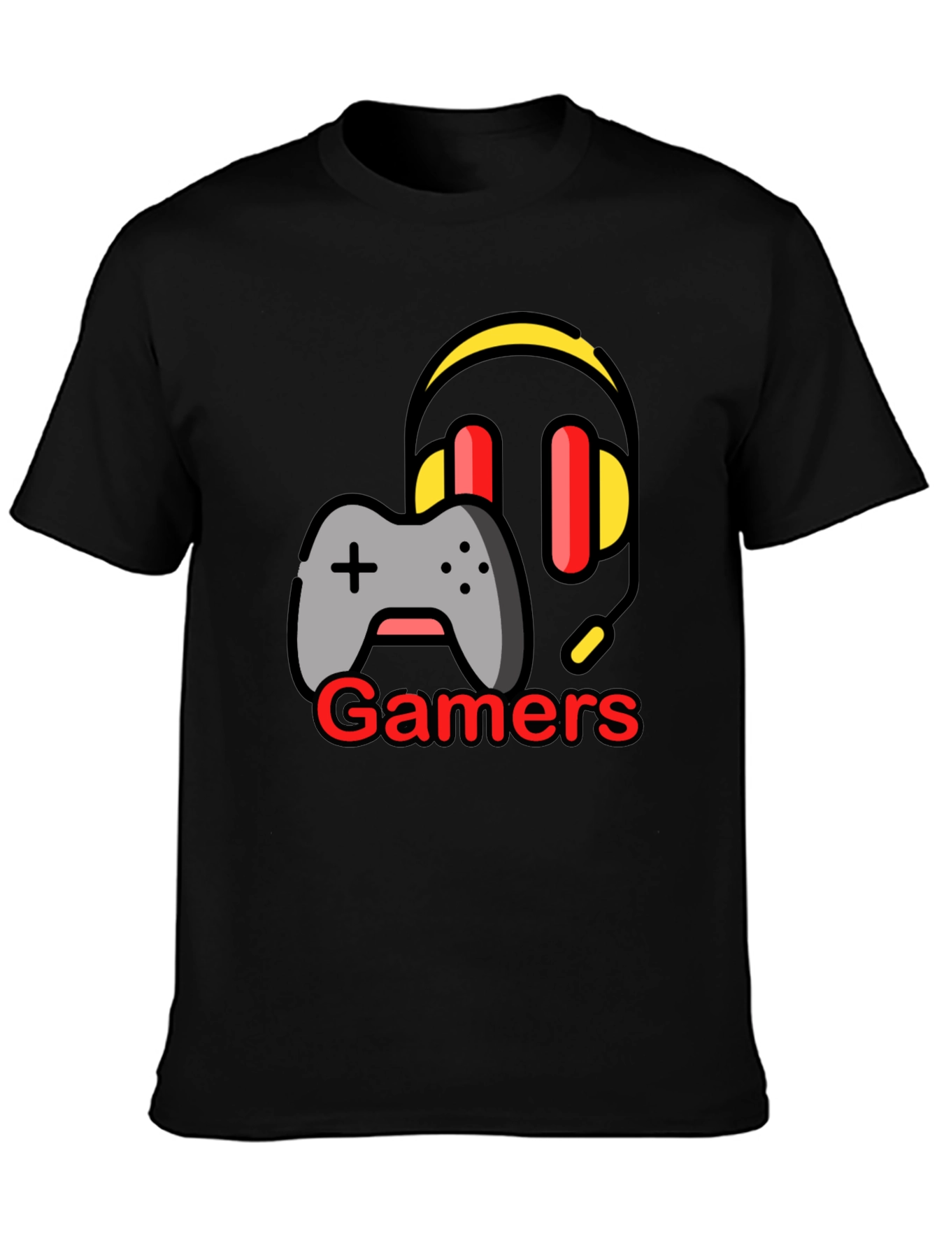 Gamers Graphic T-Shirt - Black Cotton Tee