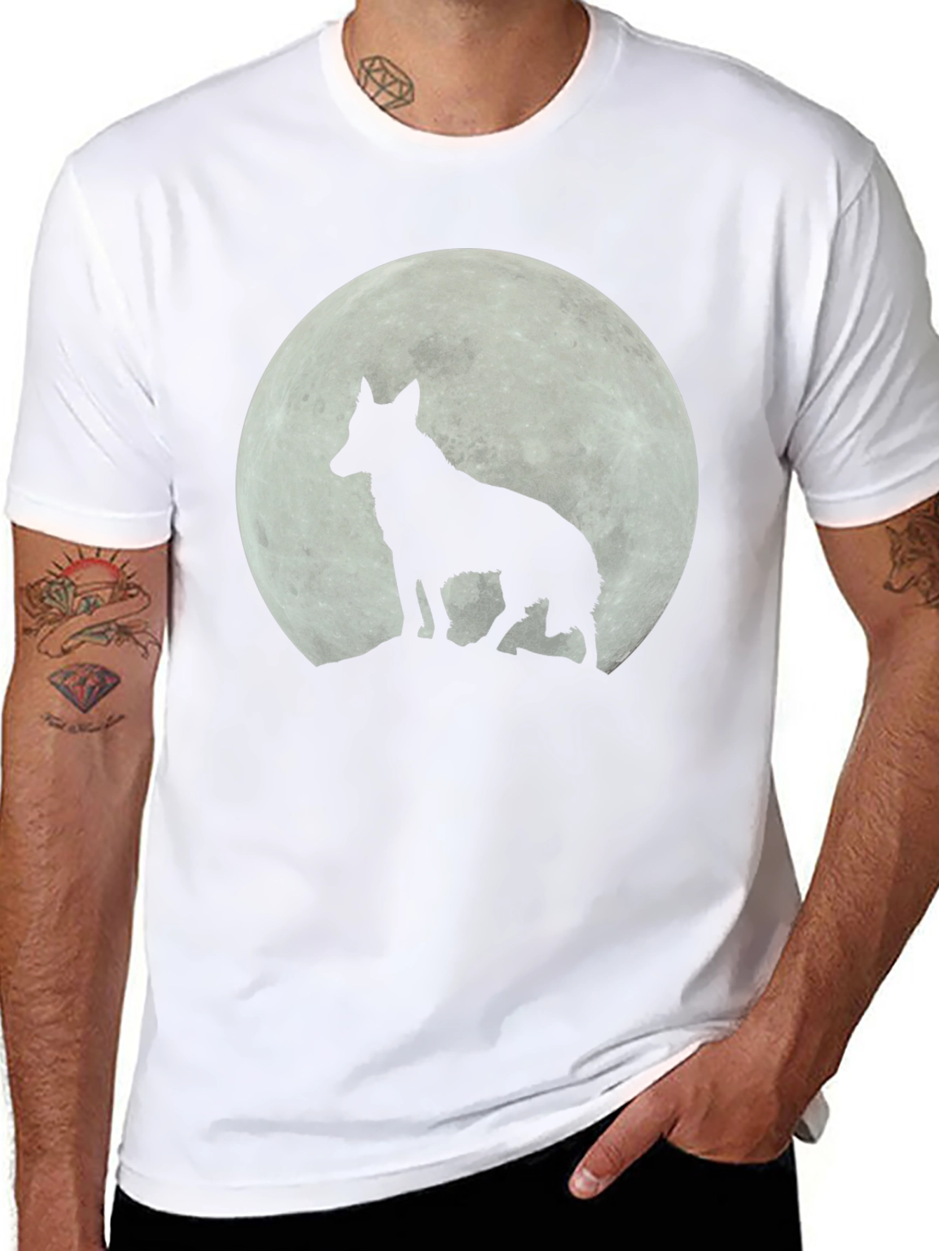 Wolf Moon Graphic T-Shirt - Black