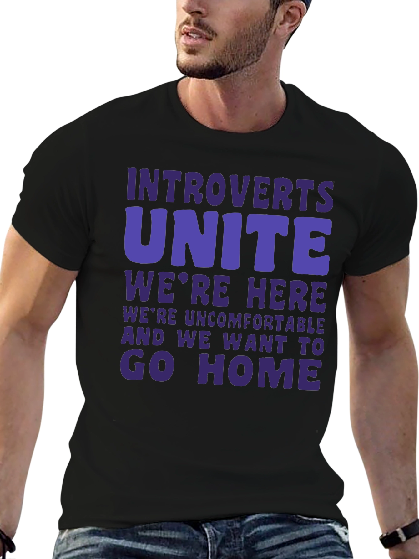 Introvert Unite Funny Graphic T-Shirt