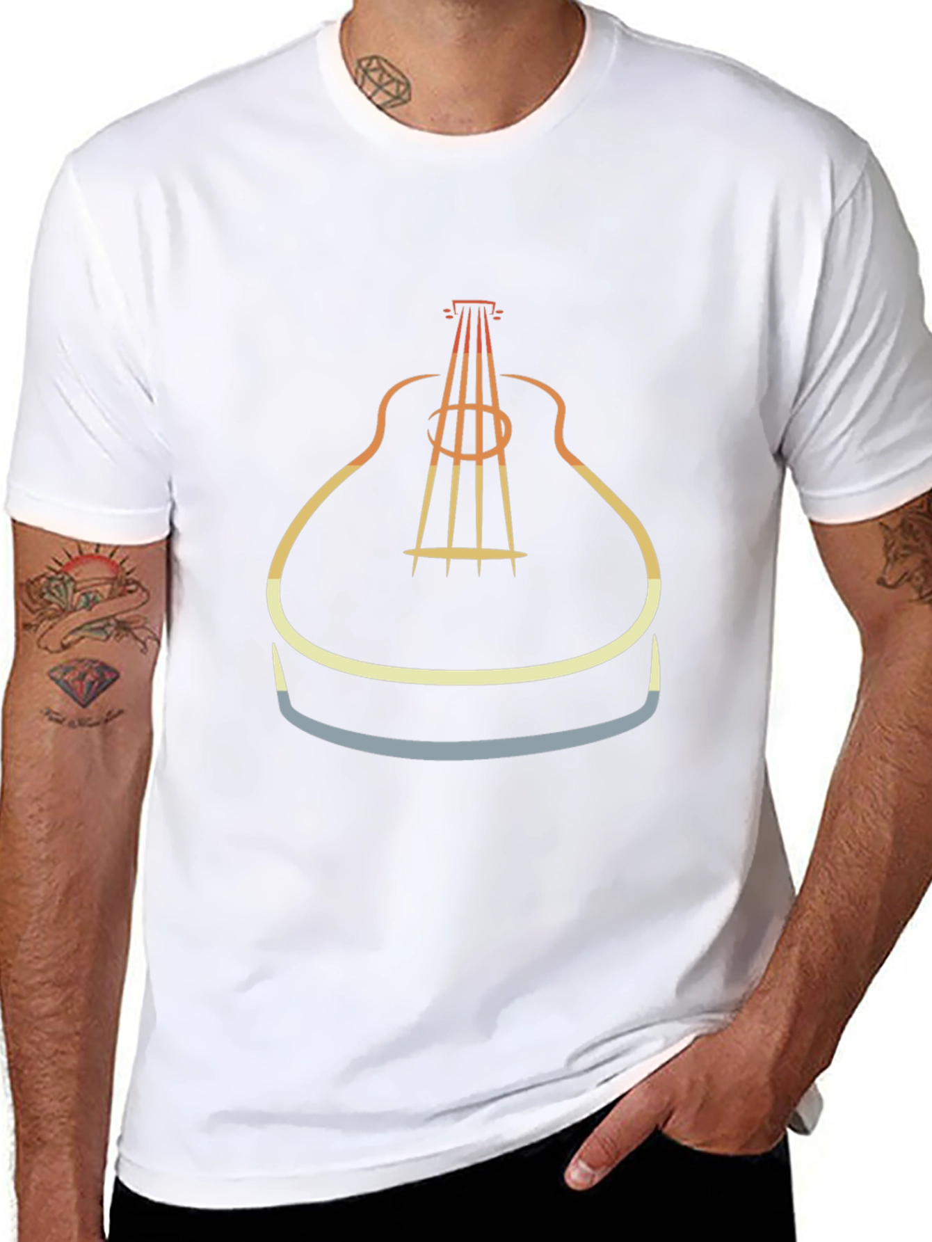 Retro Guitar Graphic Tee - Music Lover T-Shirt