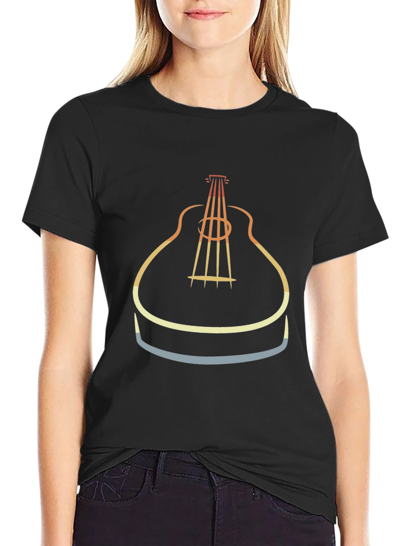 Retro Guitar Graphic Tee - Music Lover T-Shirt