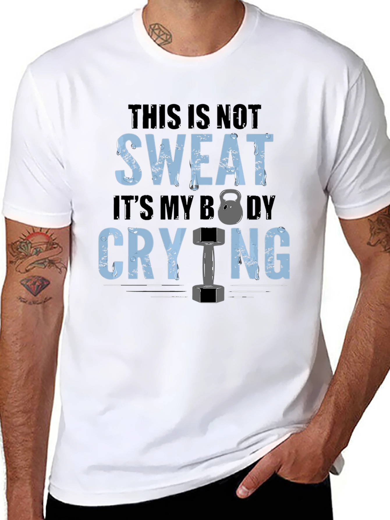 Gym Motivation T-Shirt: Body Crying
