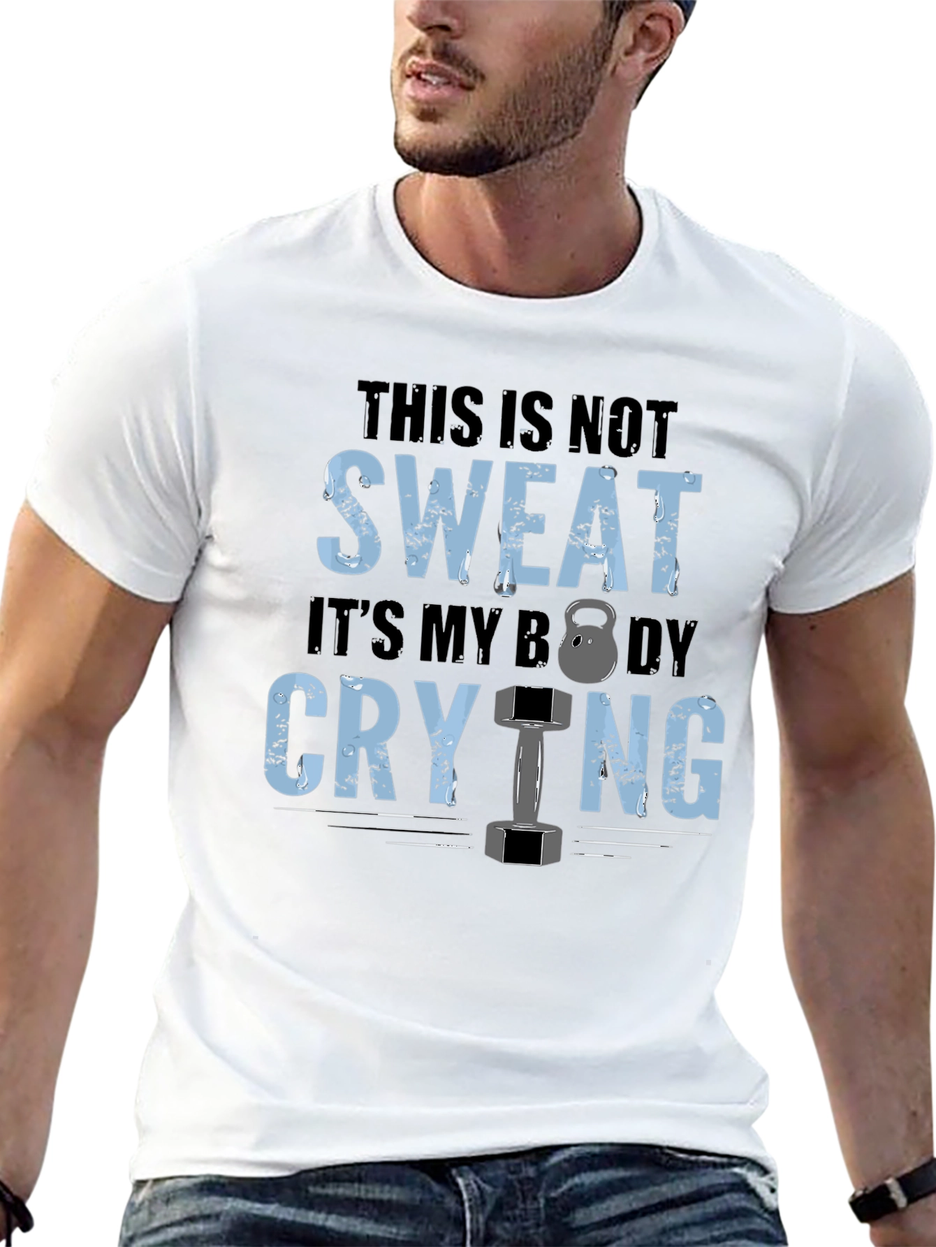 Gym Motivation T-Shirt: Body Crying