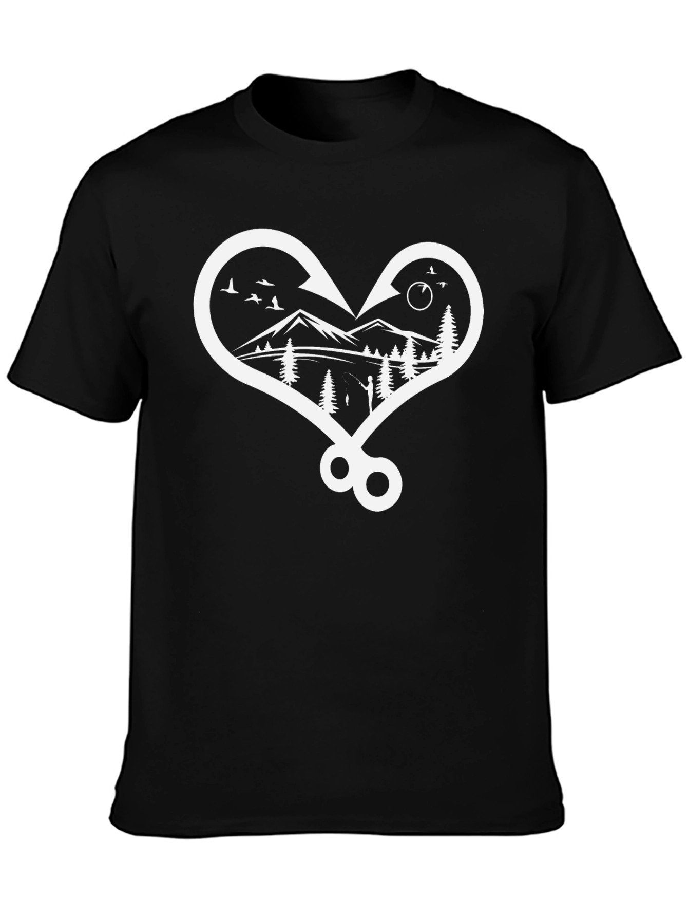Fishing Hook Heart Graphic Tee