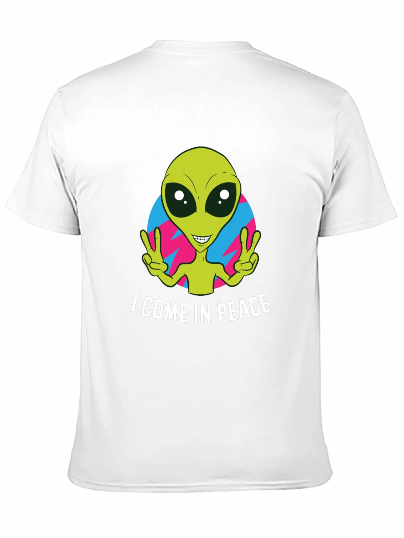 Peace Alien Graphic T-Shirt - Black Short Sleeve