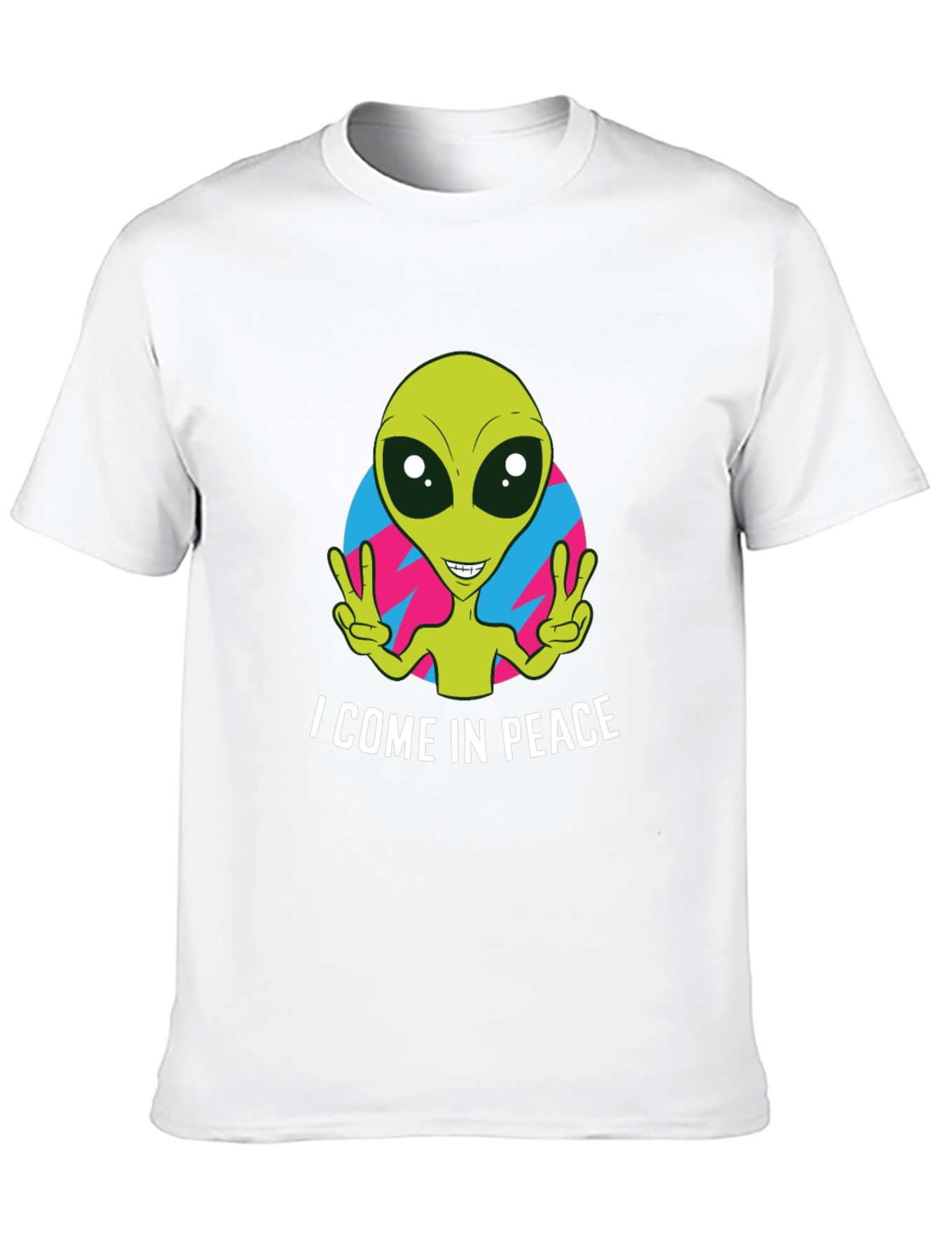 Peace Alien Graphic T-Shirt - Black Short Sleeve