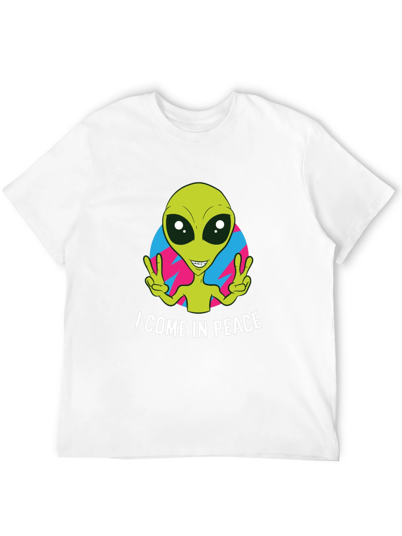 Peace Alien Graphic T-Shirt - Black Short Sleeve