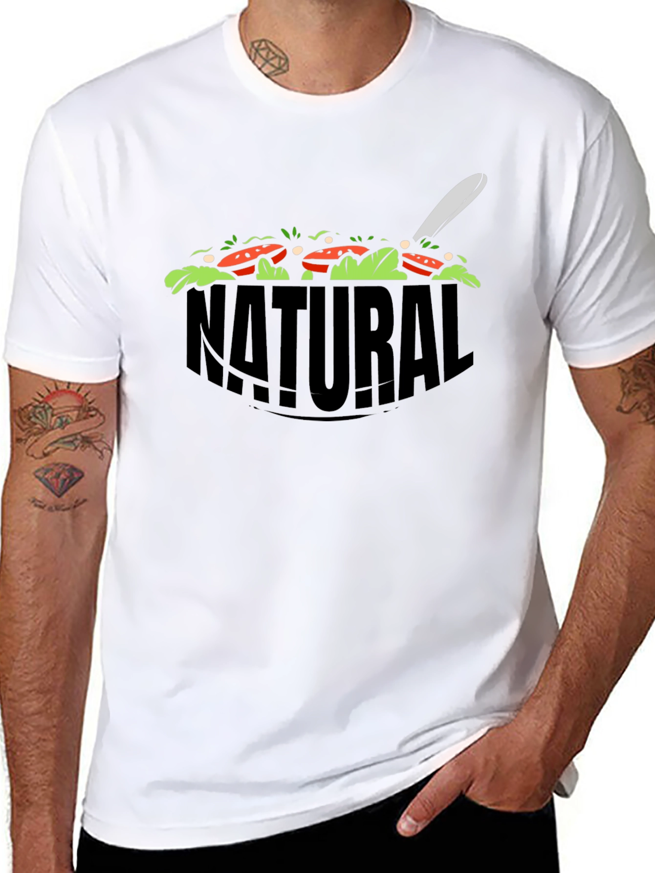 Natural Salad Graphic T-Shirt - Black
