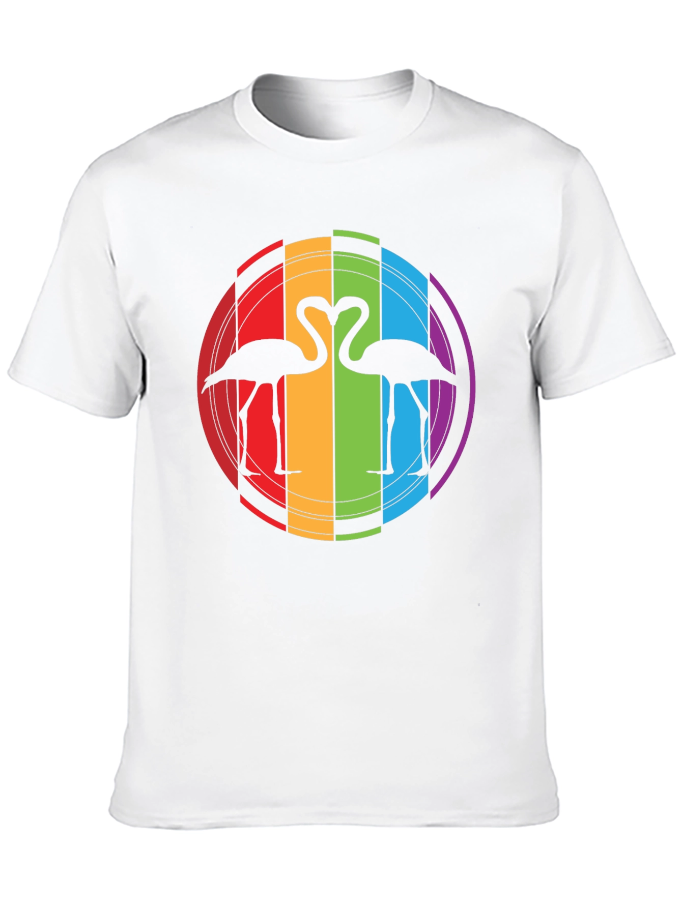 Rainbow Flamingo Heart Graphic Tee - Unisex