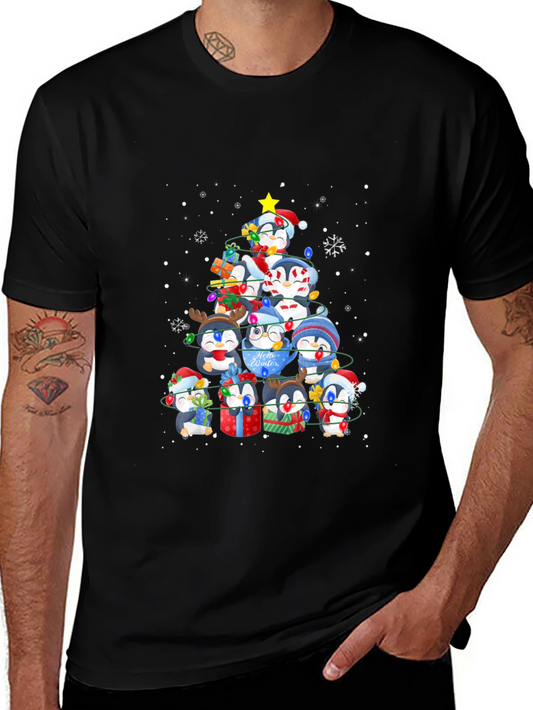 Penguin Christmas Tree T-Shirt - Holiday Cheer