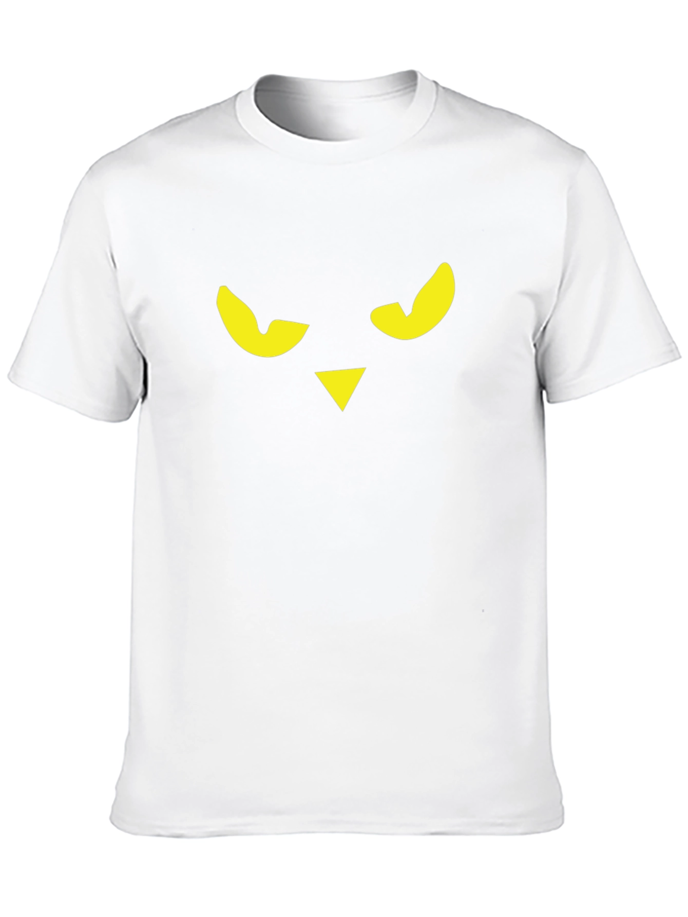 Mens Black T-Shirt with Graphic Owl Face