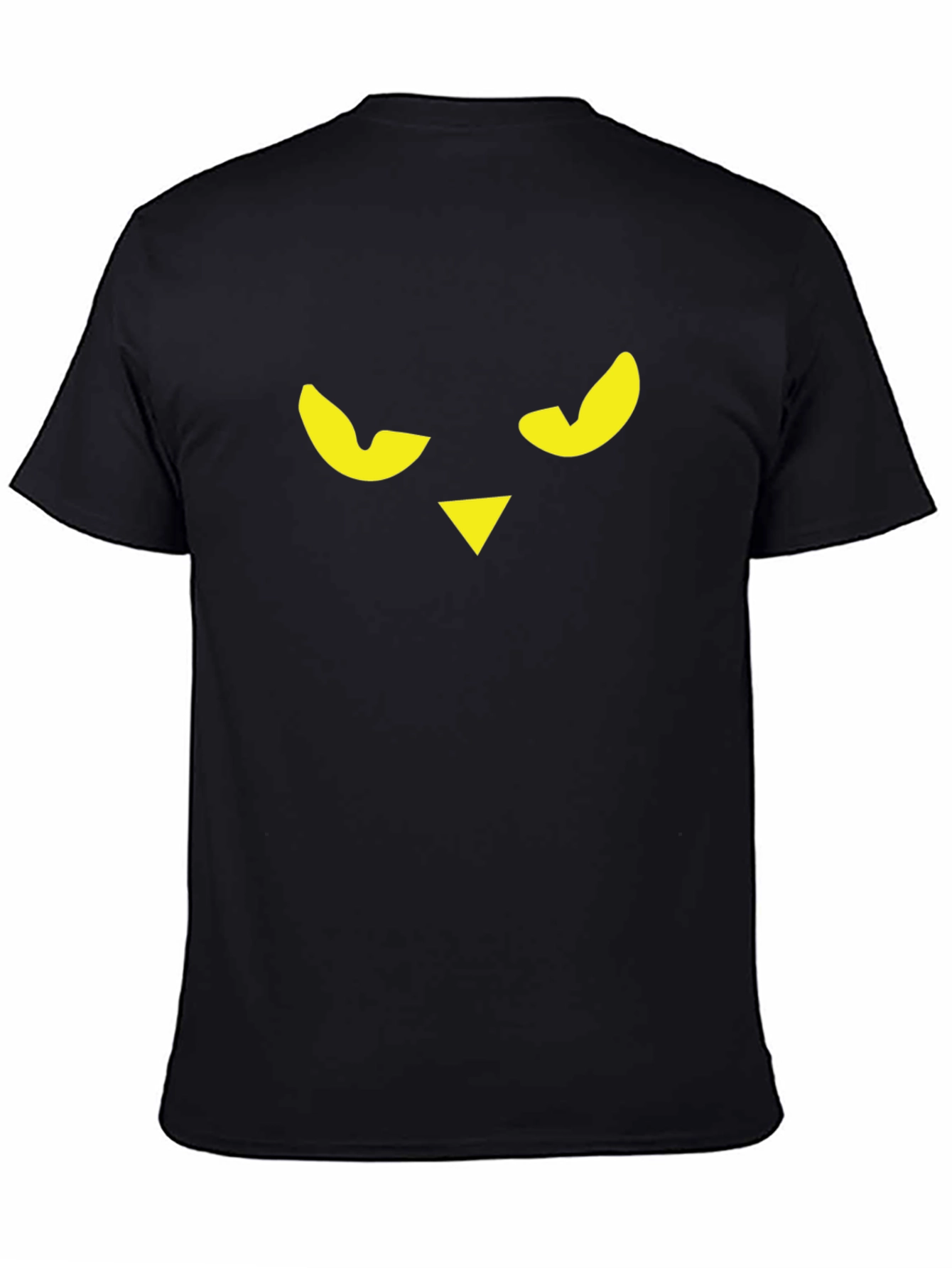 Mens Black T-Shirt with Graphic Owl Face