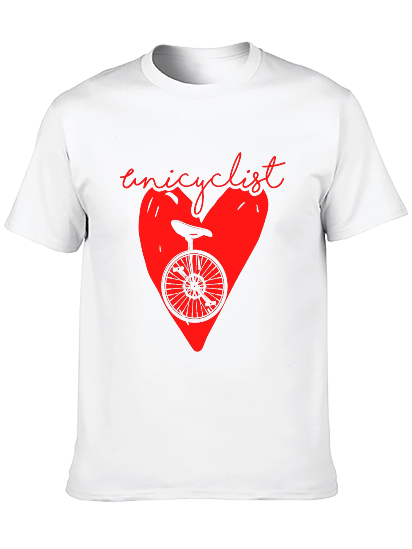 Unicyclist Heart Graphic T-Shirt - Black