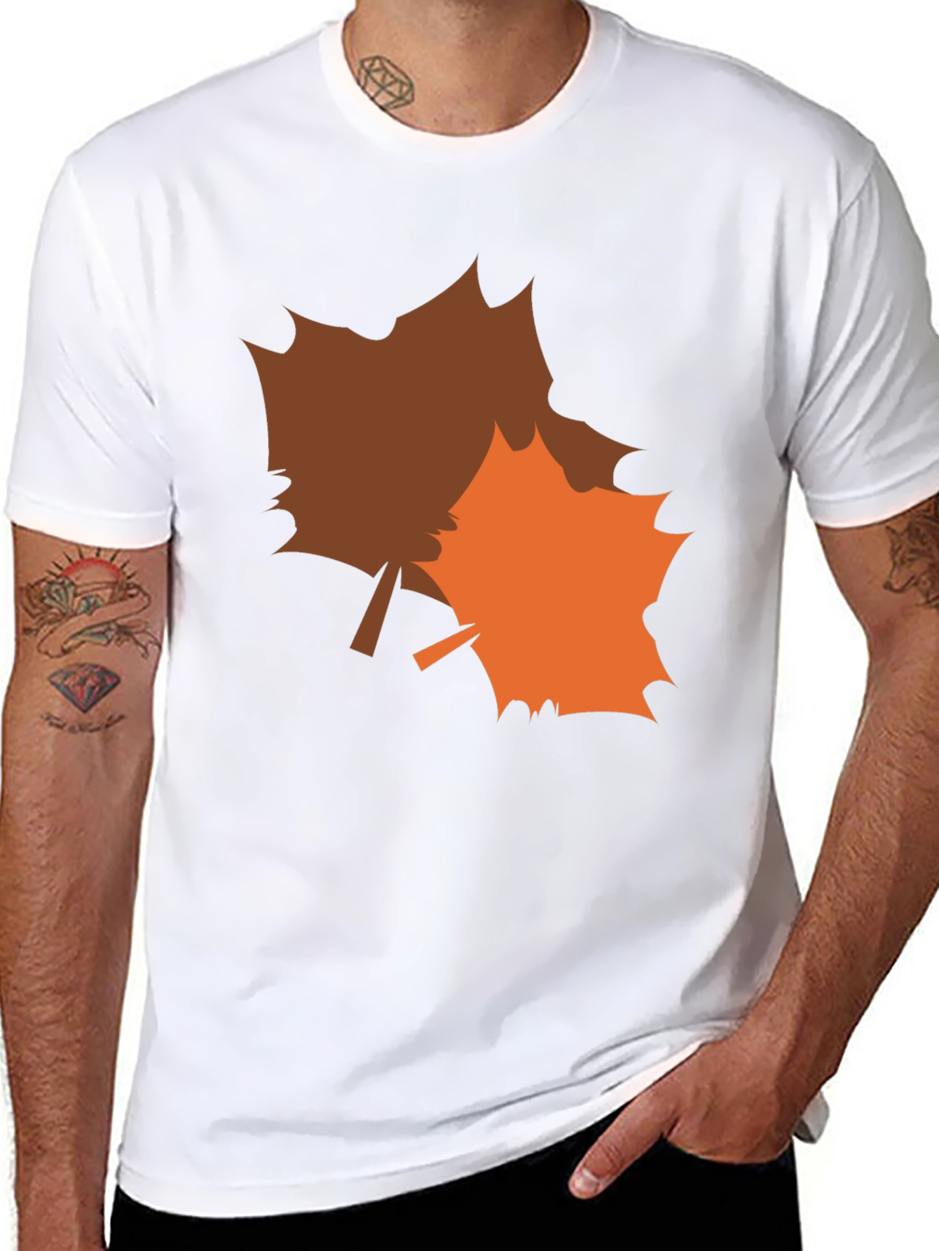 Fall Leaves Graphic Tee - Stylish Autumn Shirt
