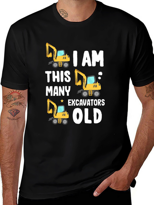 Excavator Birthday T-Shirt: I Am This Many Excavators Old
