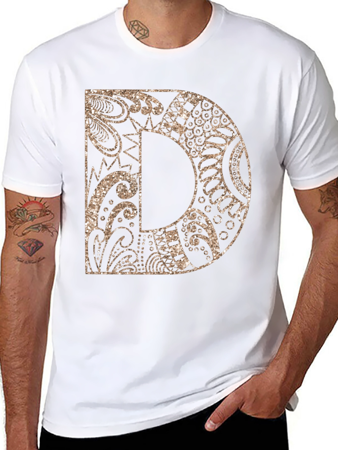 Letter D Graphic Tee - Stylish Alphabet Design