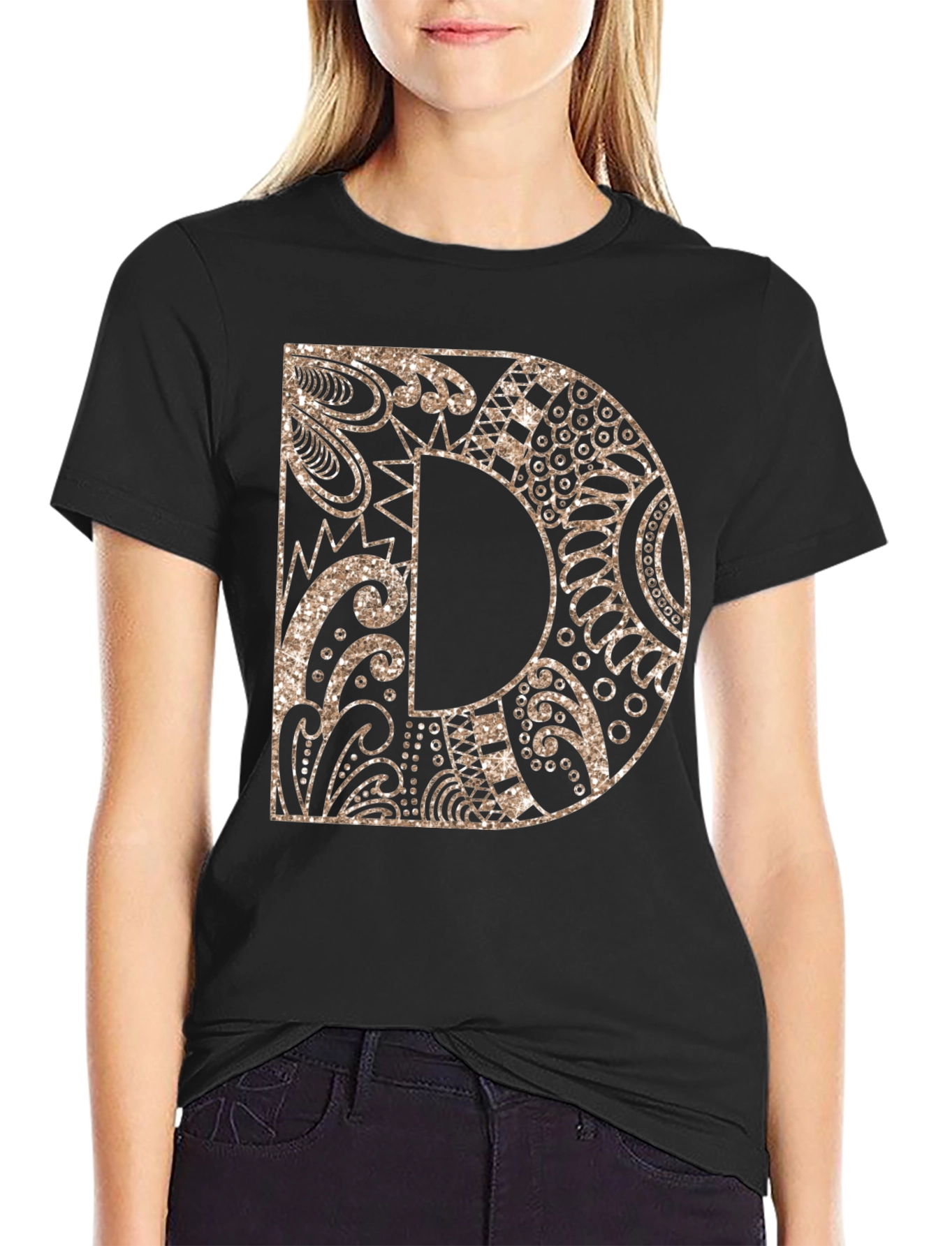 Letter D Graphic Tee - Stylish Alphabet Design