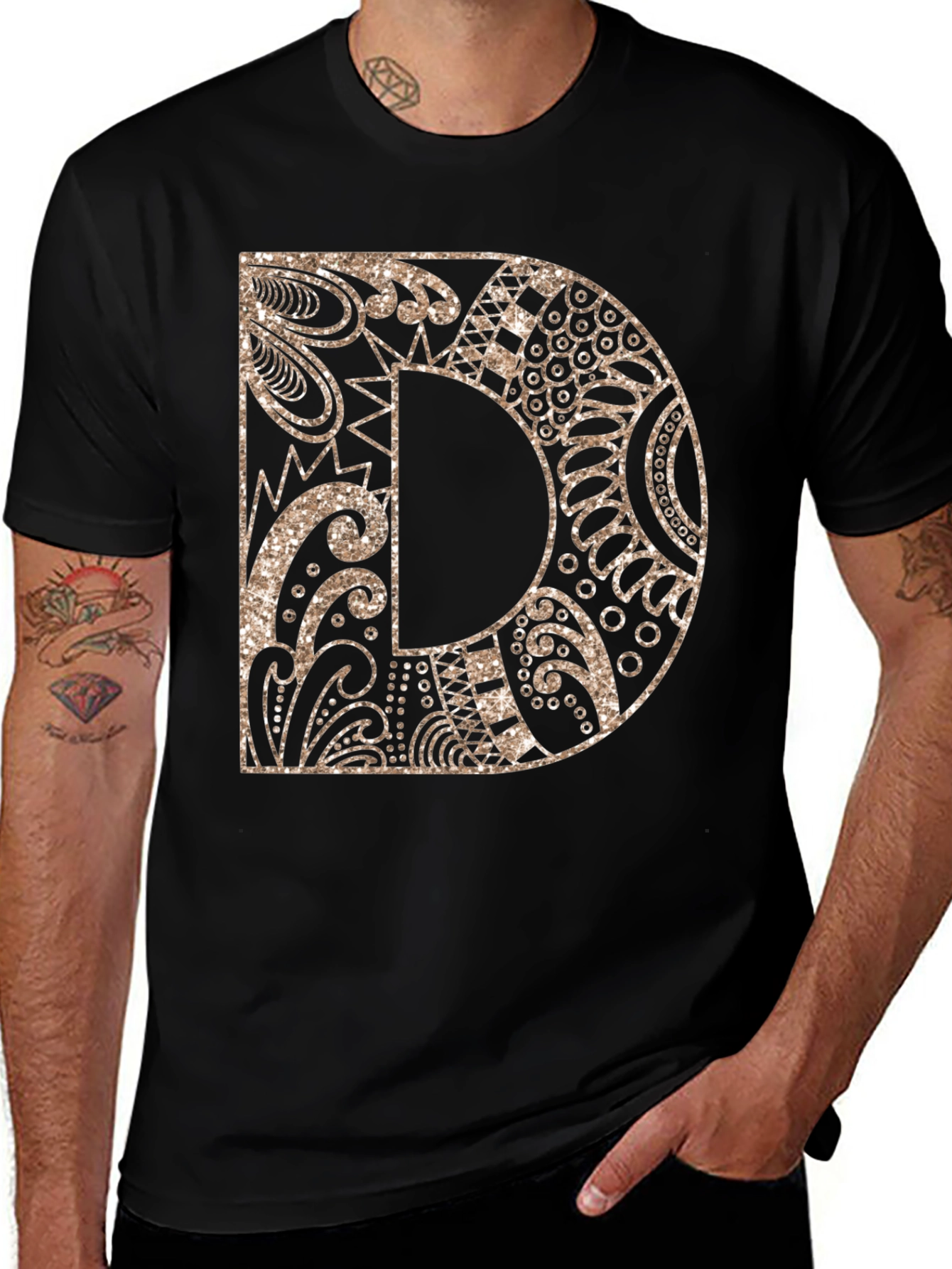 Letter D Graphic Tee - Stylish Alphabet Design