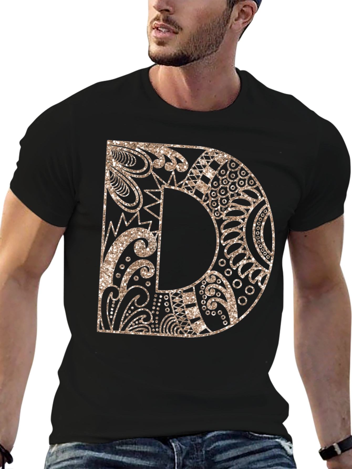 Letter D Graphic Tee - Stylish Alphabet Design