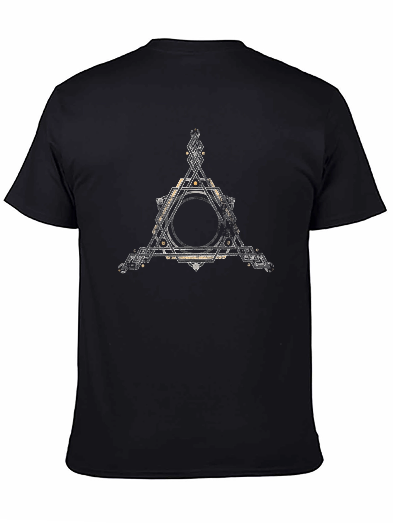 Geometric Triangle Graphic Black T-Shirt