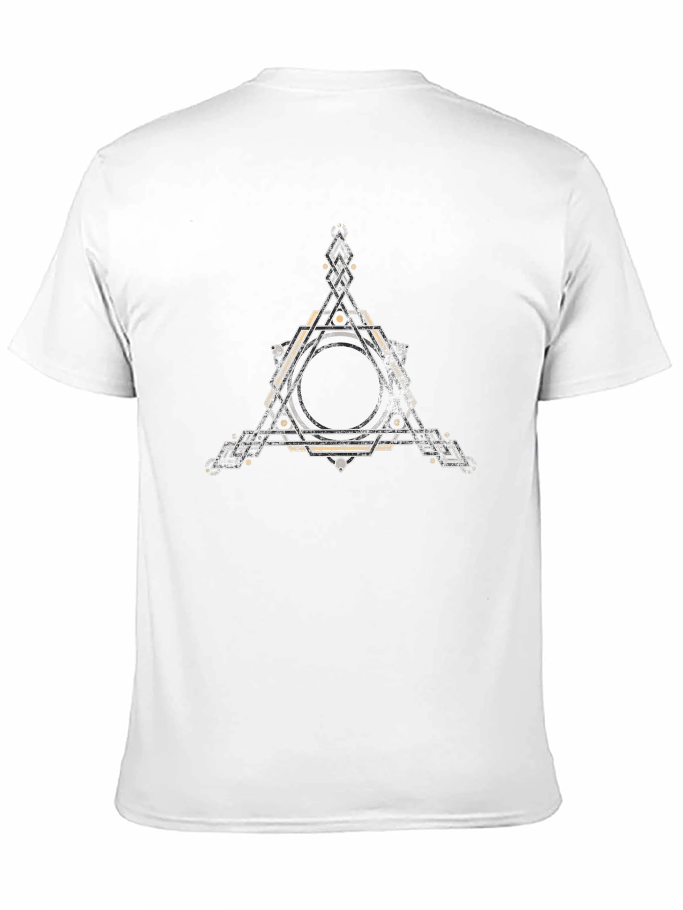 Geometric Triangle Graphic Black T-Shirt