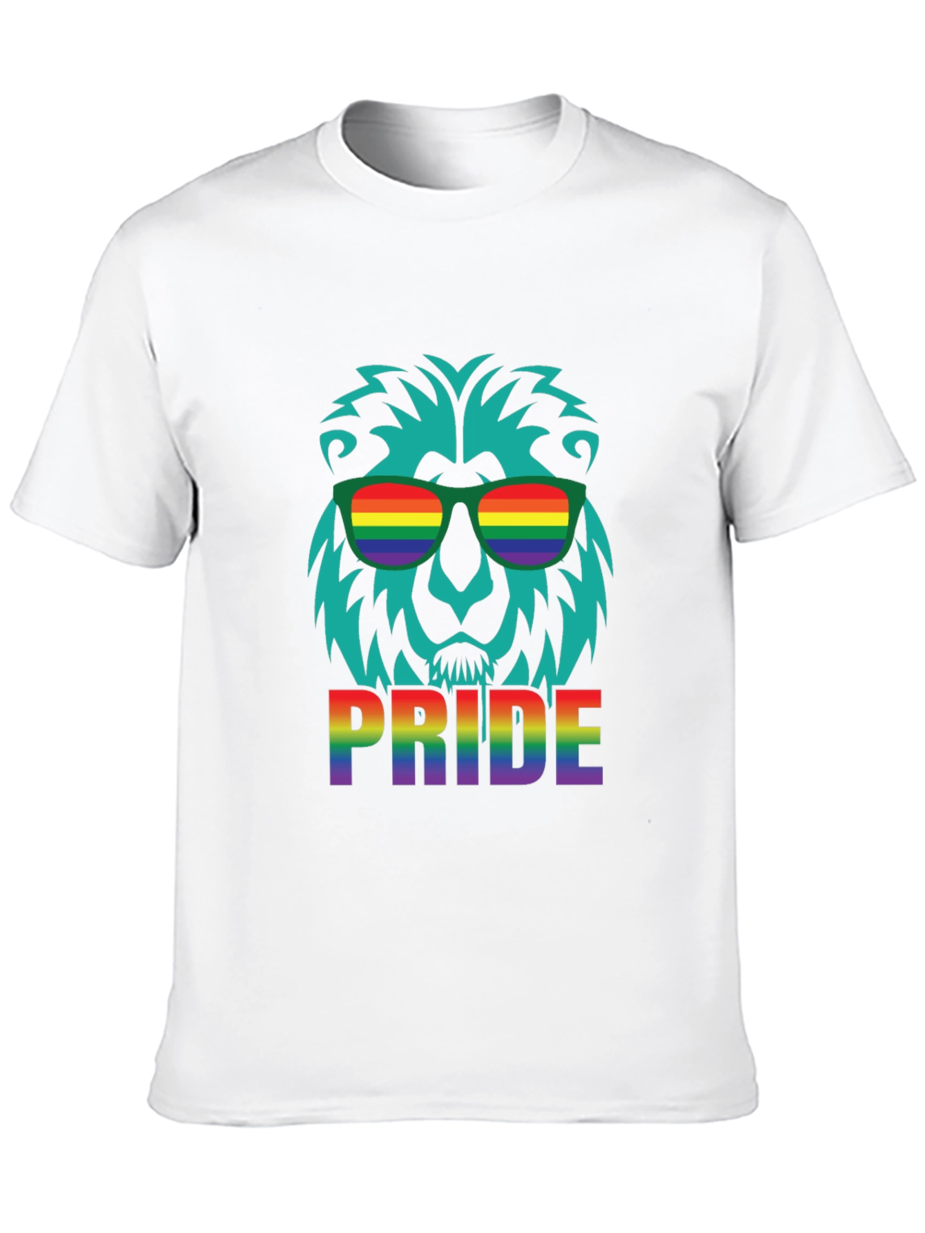 Pride Lion Graphic Tee - Rainbow LGBTQ+ Support